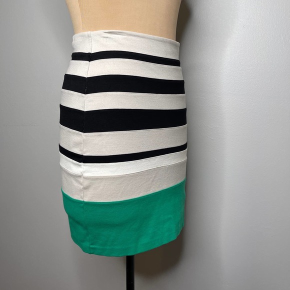 Express Stripe Pencil Skirt Zipper Bandage Stretch Bodycon Size 4 Small - Picture 3 of 7